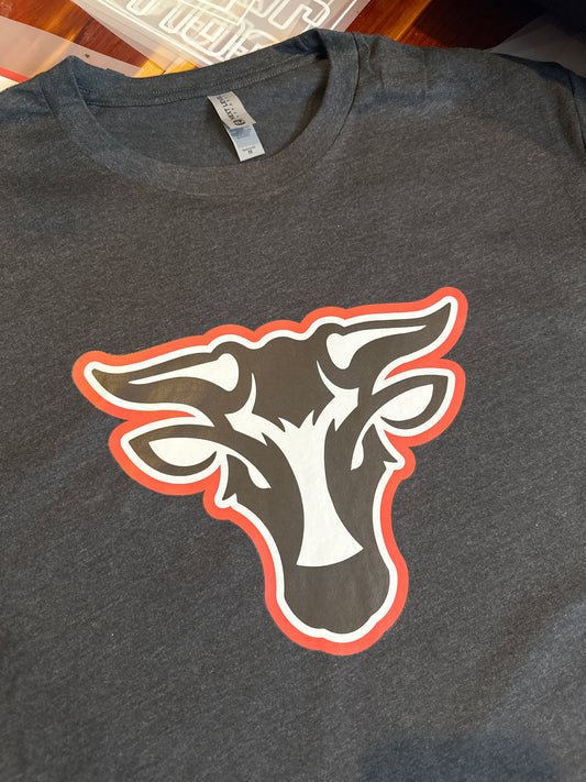 Charcoal Bull head logo Tshirts